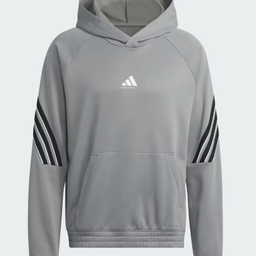 adidas men Select Foundation Fleece Hoodie Grey Size Medium